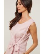 Robe 100% lin Zoé rose