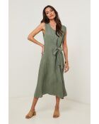 Robe 100% lin Zoé kaki