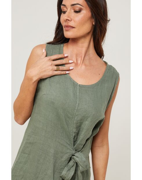 Robe 100% lin Zoé kaki