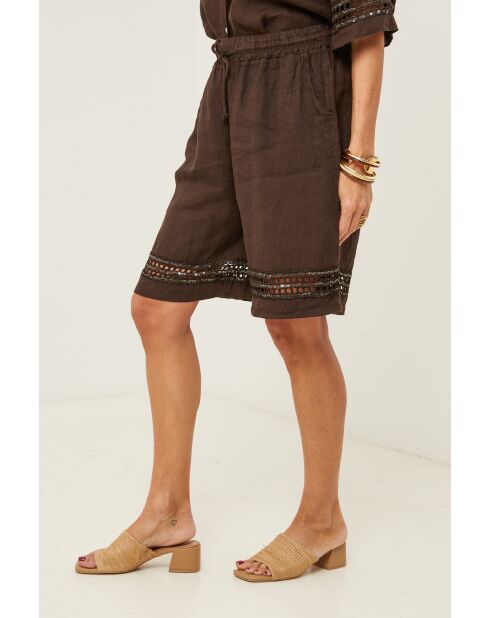 Short 100% lin Mila choco