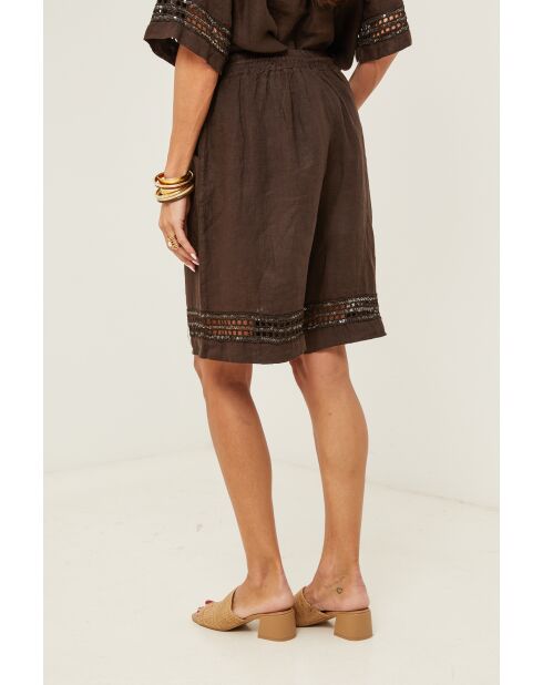Short 100% lin Mila choco