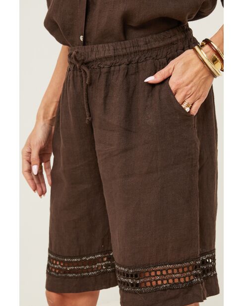 Short 100% lin Mila choco