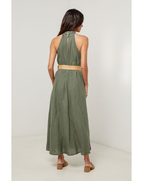 Robe 100% lin Thaïs kaki