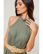 Robe 100% lin Thaïs kaki