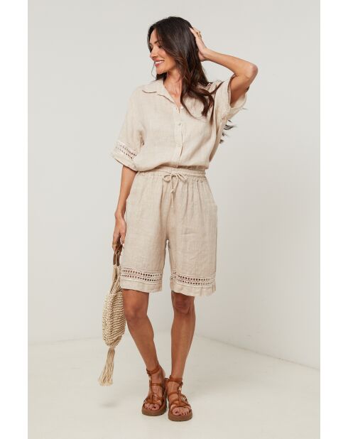 Short 100% lin Mila beige