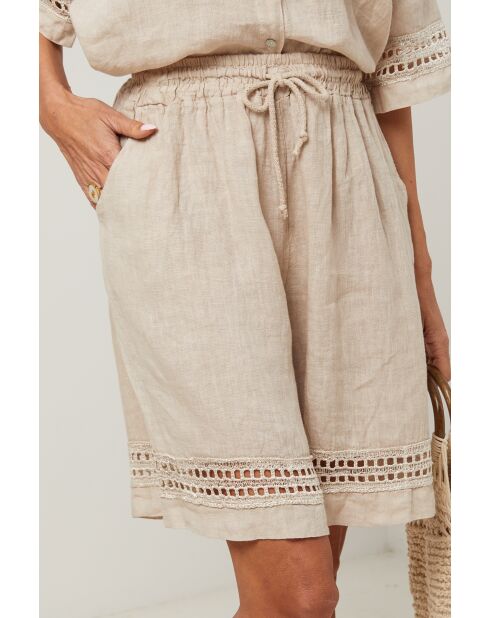 Short 100% lin Mila beige