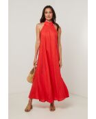Robe 100% lin Thaïs rouge