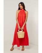 Robe 100% lin Thaïs rouge