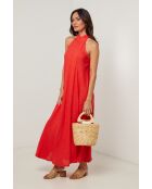 Robe 100% lin Thaïs rouge