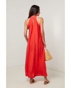 Robe 100% lin Thaïs rouge