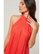 Robe 100% lin Thaïs rouge