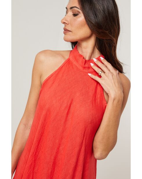 Robe 100% lin Thaïs rouge
