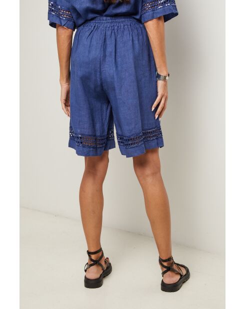 Short 100% lin Mila marine