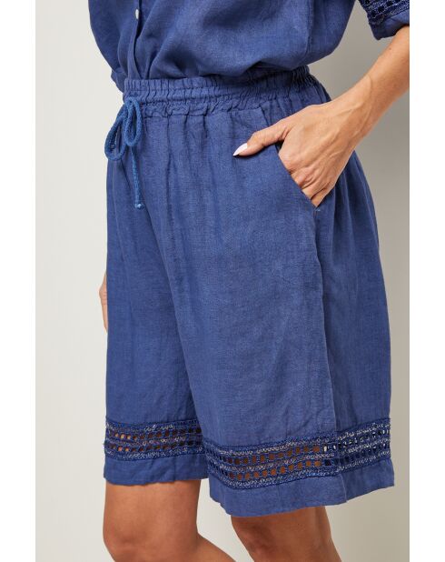 Short 100% lin Mila marine