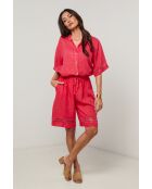 Short 100% lin Mila framboise
