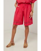 Short 100% lin Mila framboise