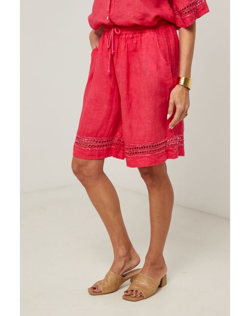 Short 100% lin Mila framboise