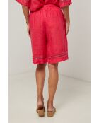 Short 100% lin Mila framboise