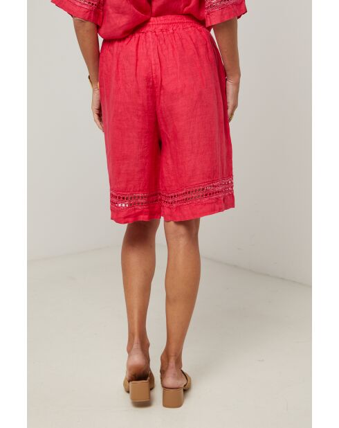 Short 100% lin Mila framboise