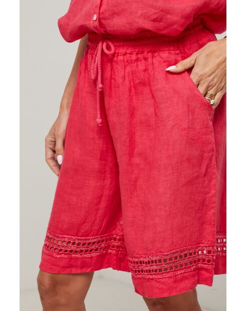 Short 100% lin Mila framboise