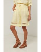 Gelbe Shorts Mila aus 100% Leinen