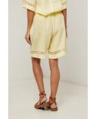 Gelbe Shorts Mila aus 100% Leinen