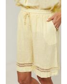 Gelbe Shorts Mila aus 100% Leinen