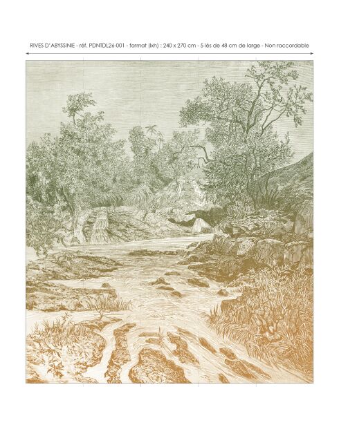 Rives d'Abyssinia veelkleurig panoramabehang - 240x270 cm