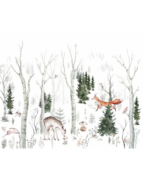 Papier peint panoramique Bambi & Co multicolore - 336x260 cm