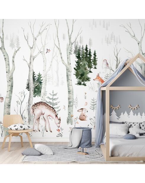Papier peint panoramique Bambi & Co multicolore - 336x260 cm