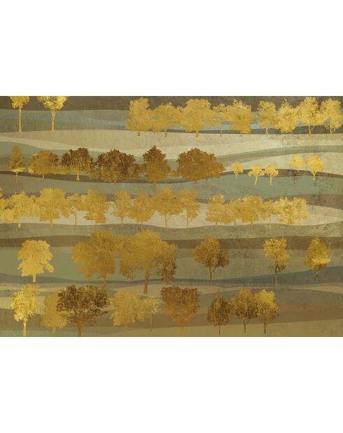 Papel pintado panorámico Vallons dorésvert - 384x270 cm