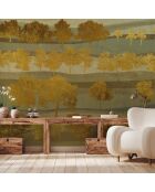 Papel pintado panorámico Vallons dorésvert - 384x270 cm