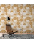 Groove oker panoramabehang - 288x280 cm