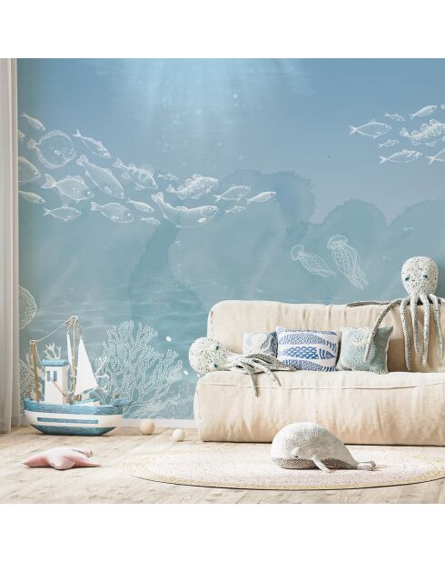 Panorama-Tapete Le Grand Bleu Bleu - 384x280 cm