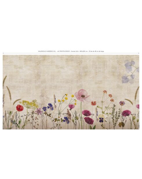 Mehrfarbige Panorama-Tapete von Valensole Gardens - 480x260 cm