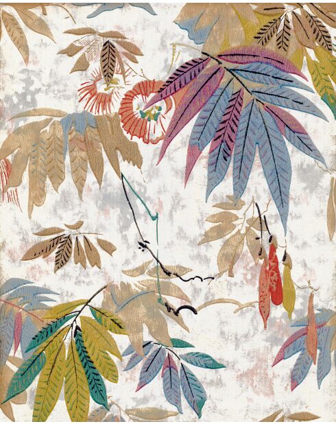 Panoramisch meerkleurig Foliage behang - 240x300 cm
