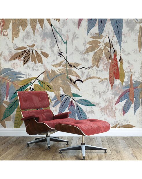 Panoramisch meerkleurig Foliage behang - 240x300 cm