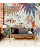 Panoramisch meerkleurig Foliage behang - 240x300 cm