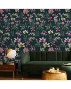 Denise's flowers panoramabehang chroomgroen - 288x290 cm