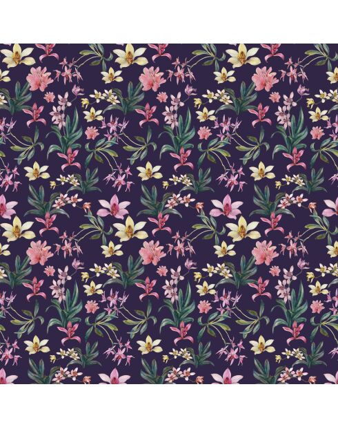 Carta da parati panoramica viola con fiori di Denise - 288x290 cm
