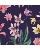 Carta da parati panoramica viola con fiori di Denise - 288x290 cm