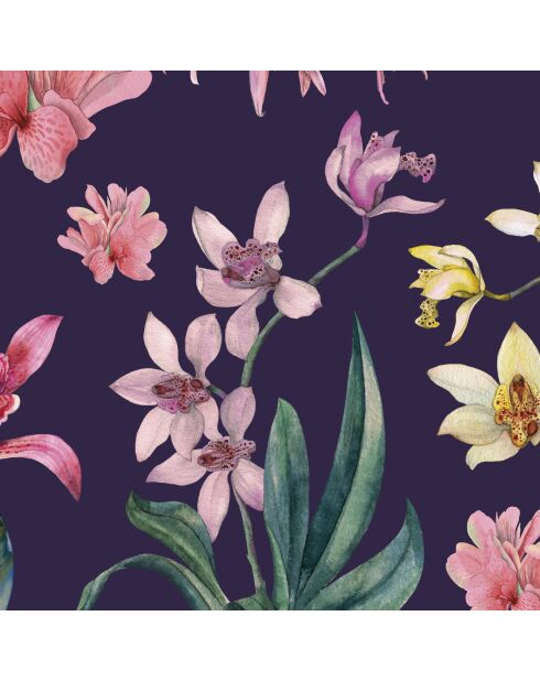 Carta da parati panoramica viola con fiori di Denise - 288x290 cm