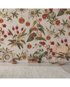 Panoramisch behang Grenades & Flowers veelkleurig - 384x270 cm