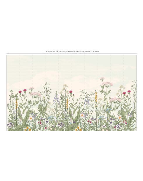 Carta da parati panoramica multicolore Centaurée - 480x280 cm