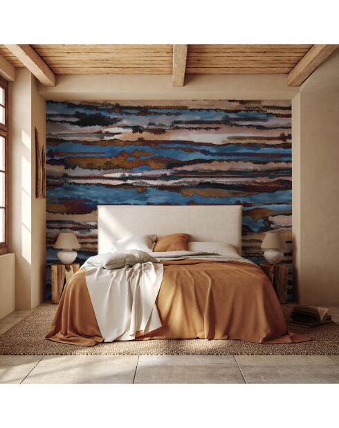 Shibori panoramabehang veelkleurig - 288x290 cm