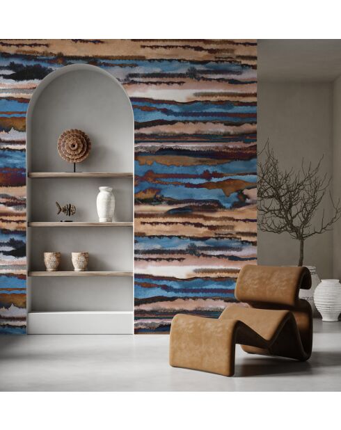 Shibori panoramabehang veelkleurig - 288x290 cm
