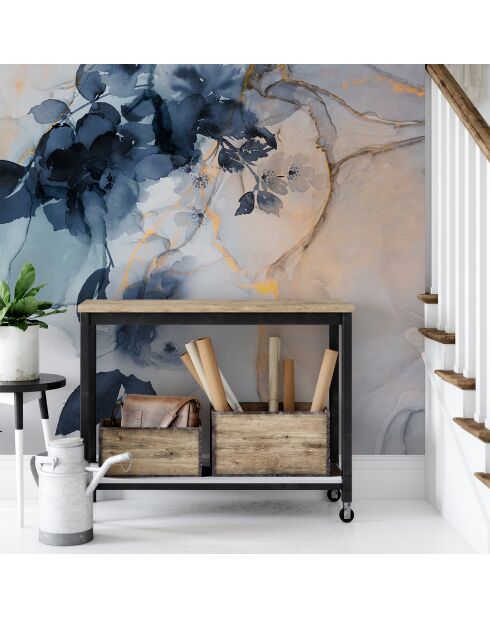 Carta da parati panoramica Marble&Flowers multicolore - 192x270 cm