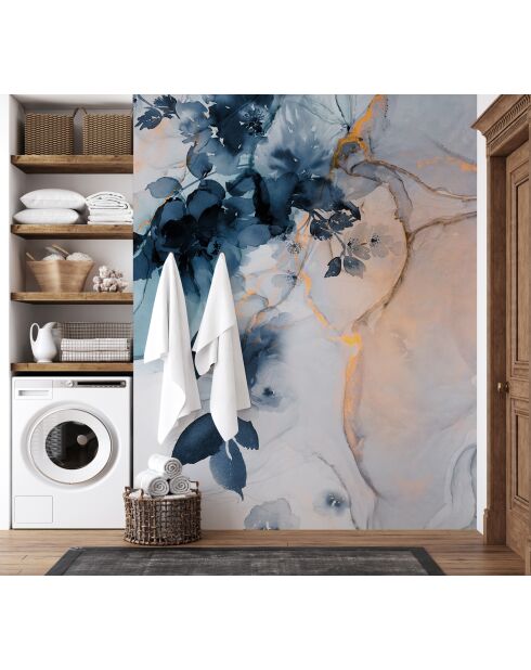 Carta da parati panoramica Marble&Flowers multicolore - 192x270 cm