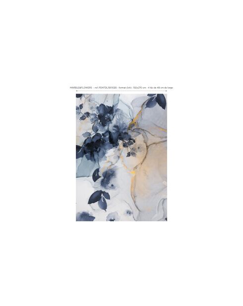 Carta da parati panoramica Marble&Flowers multicolore - 192x270 cm