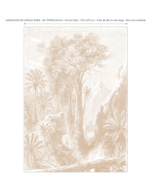 Carta da parati panoramica con sabbia della giungla del Madagascar - 192x270 cm